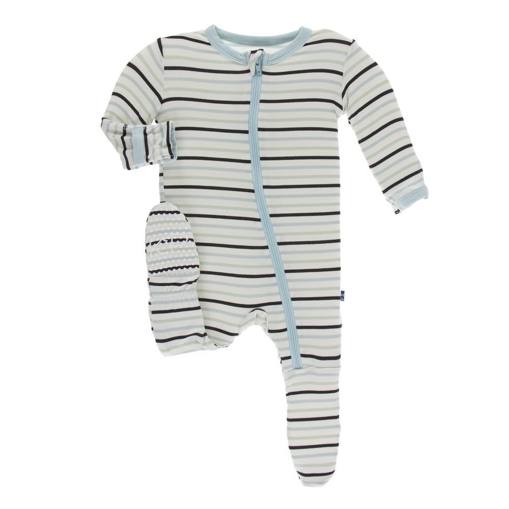 Kickee Pants - Print Footie - Tuscan Afternoon Stripe